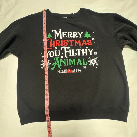Black Ugly Christmas Sweater Home Alone Filthy Animal XL (16-17) - Picture 7 of 11